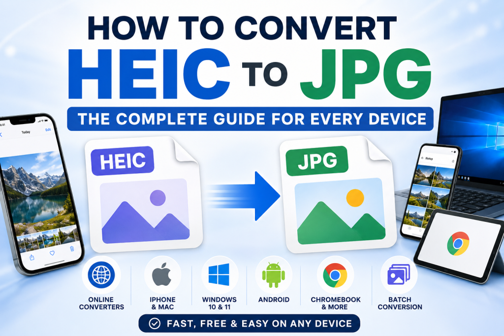 How to Convert HEIC to JPG — Complete Guide for iPhone, Windows, Mac & Android