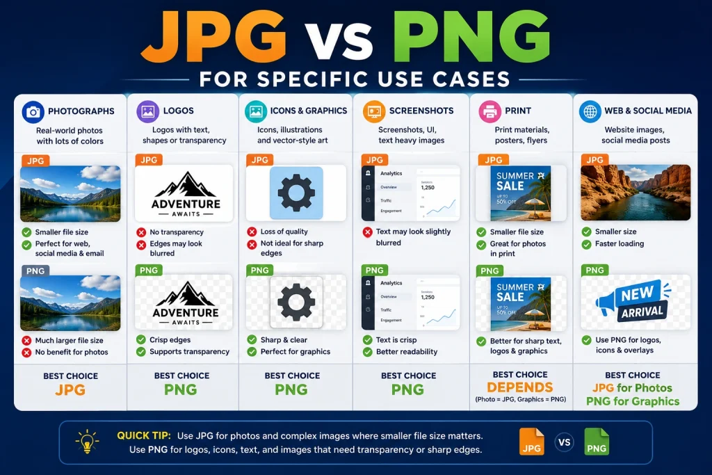 JPG vs PNG for Specific Use Cases