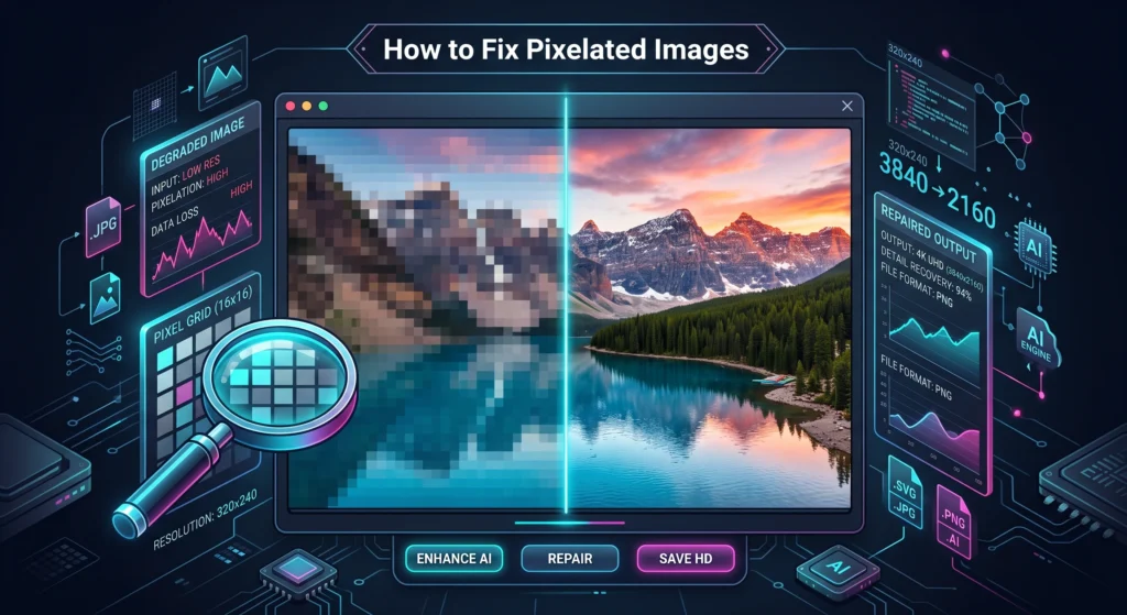 How to Fix Pixelated Images — Every Cause and Fix in 2026